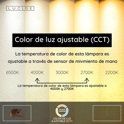 Lucide EQUINOX - Lámpara de suelo - LED Regul. - CCT - 1x26W 2700K/4000K - Sensor de movimiento de mano - Café | Vibes - USP